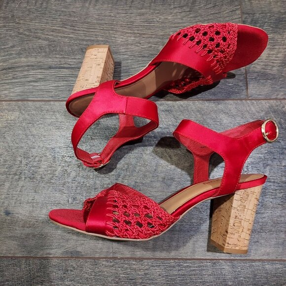 Fanylrobon Red Cloth Shoes Anthropologie Sandals - Picture 6 of 12